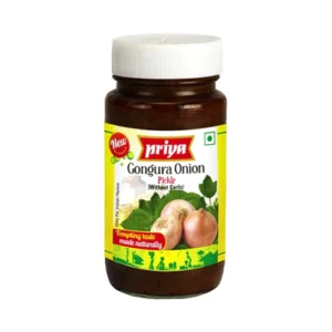 PRIYA GONGURA ONION WITHOUT GARLIC PICKLE - 300G X 6