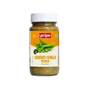 PRIYA GREEN CHILLI (SLICED) WITHOUT GARLIC PICKLE - 300G X 6