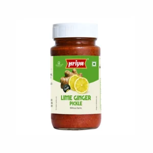 PRIYA LIME GINGER WITHOUT GARLIC PICKLE - 300G X 6