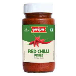 PRIYA RED CHILLI WITHOUT GARLIC PICKLE - 300G X 6