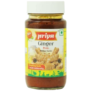 PRIYA GINGER WITHOUT GARLIC PICKLE - 300G X 6